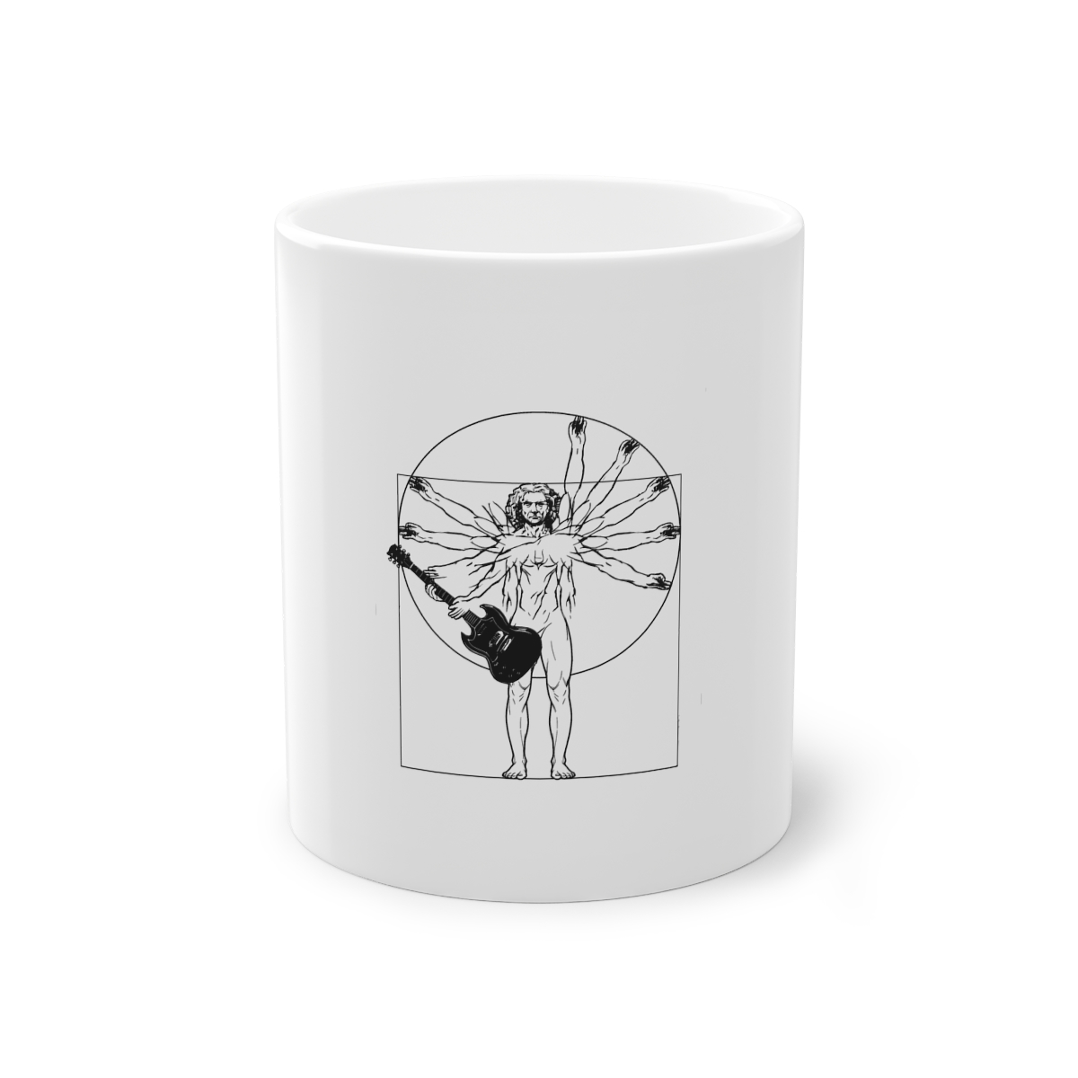 Vitruvian Guitarist Mug 11oz — nomorebrain.com