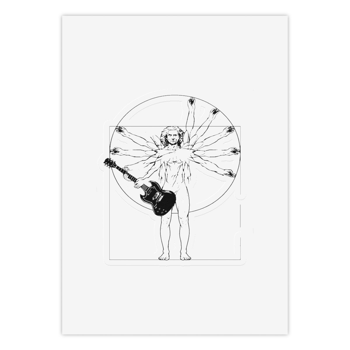 Vitruvian Guitarist Sticker Sheet — nomorebrain.com