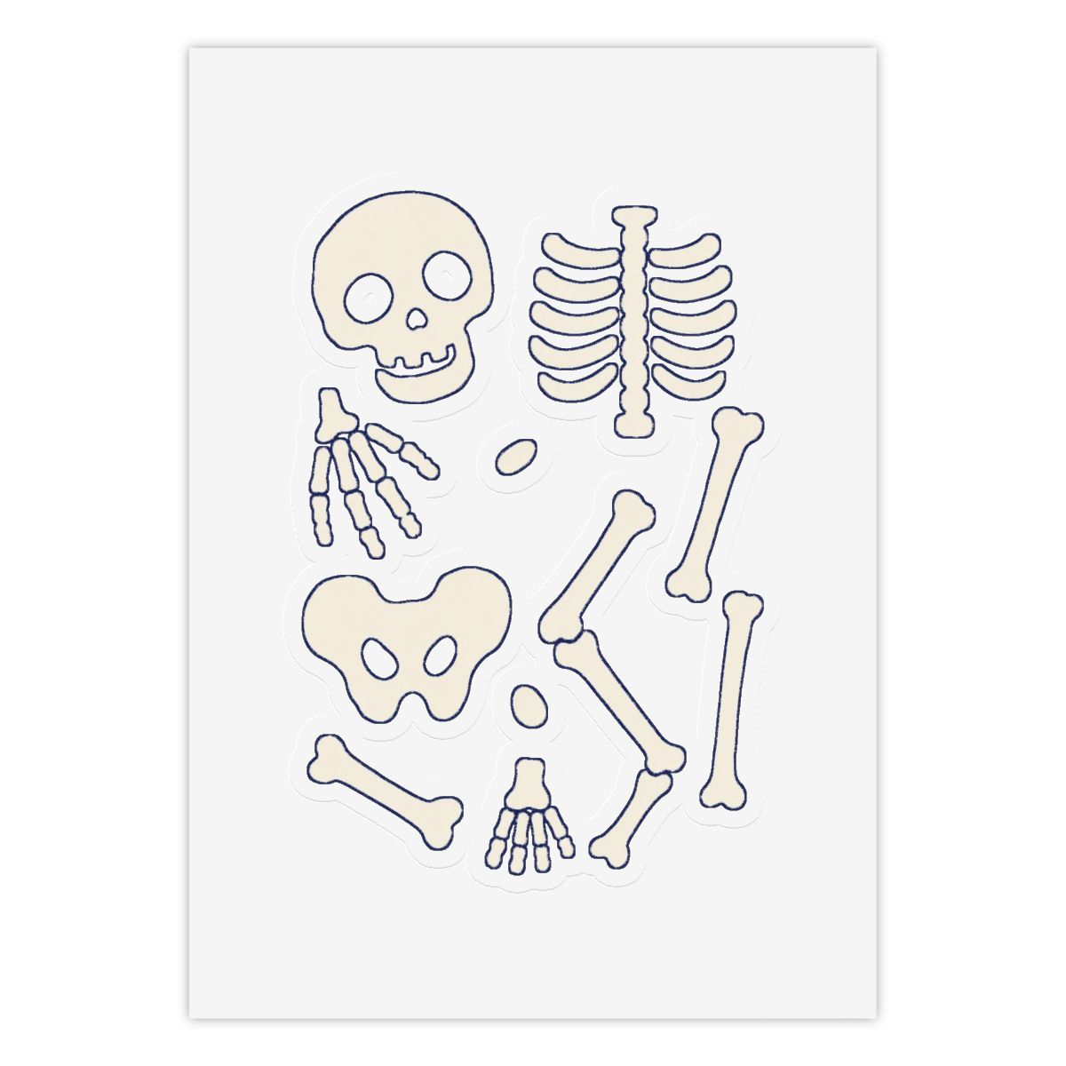 Skeleton Chart Sticker Sheet — nomorebrain.com