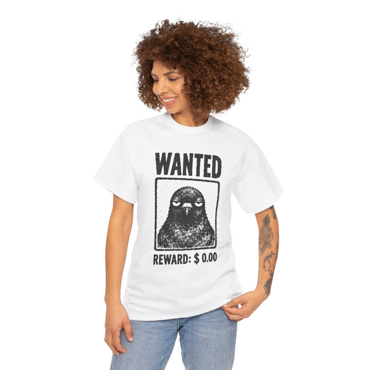 Unbothered Pigeon Wanted Tee — nomorebrain.com