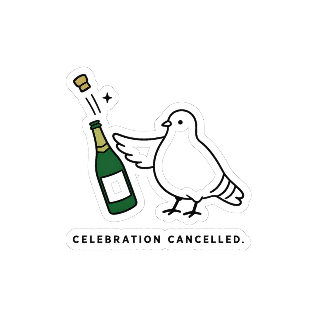 Celebration Cancelled Pigeon Sticker — nomorebrain.com