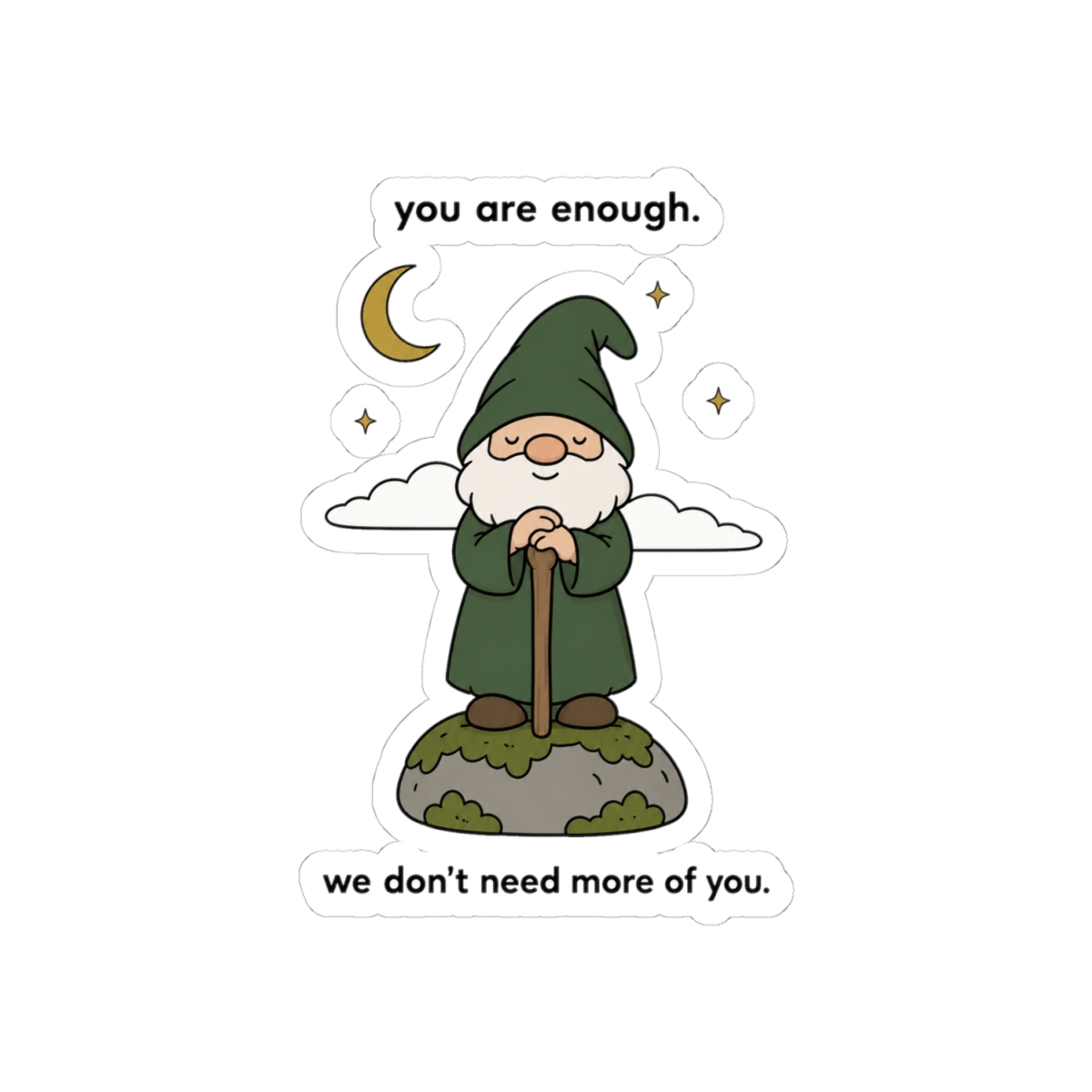 Hermit Gnome Sticker — nomorebrain.com