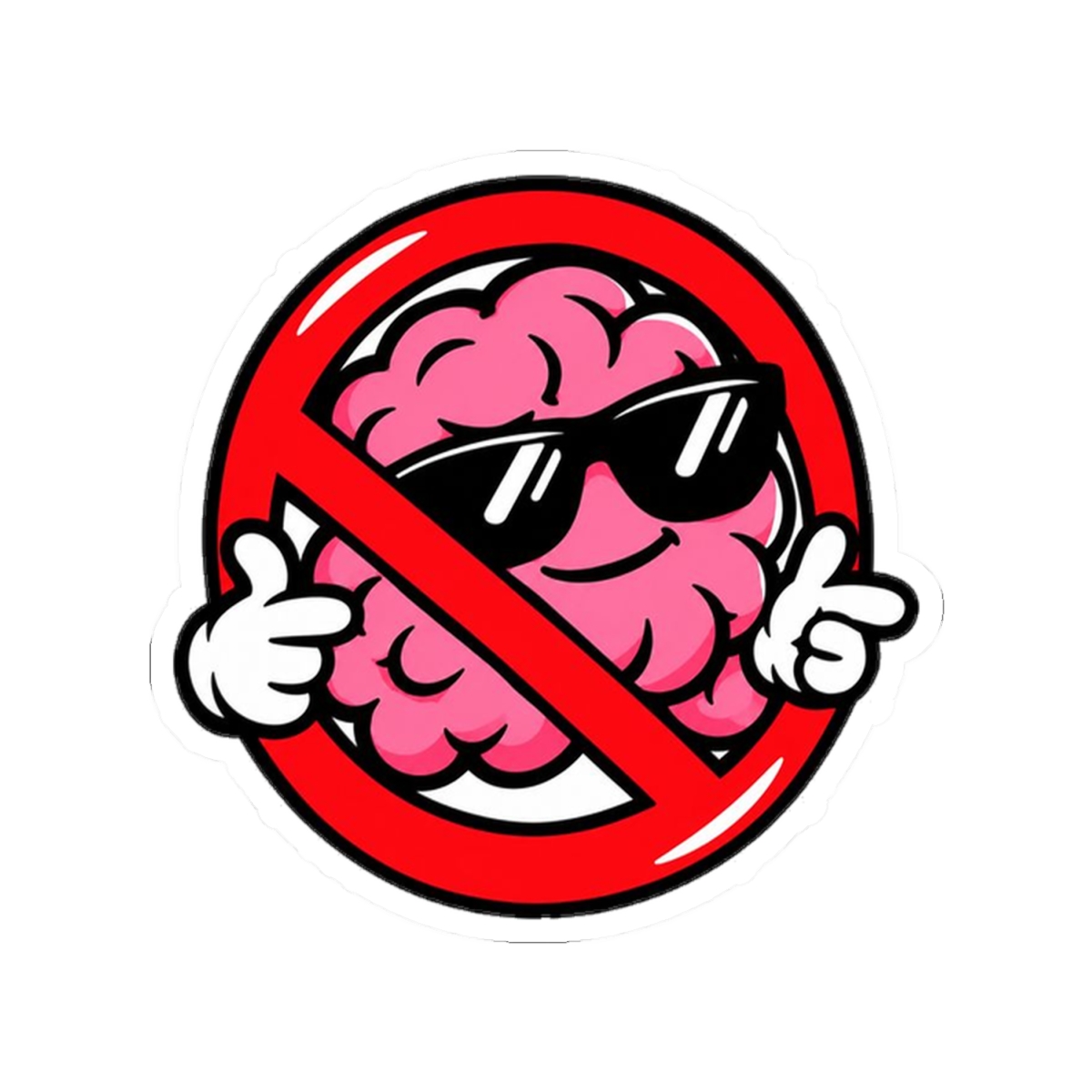 No Brains Allowed Sticker — nomorebrain.com
